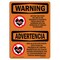 Signmission OSHA Sign, 3.5" Height, 5" Width, Beyond This Point Magnetic Fields Bilingual, Landscape, 10PK OS-WS-D-35-L-12475-10PK - alternate 1